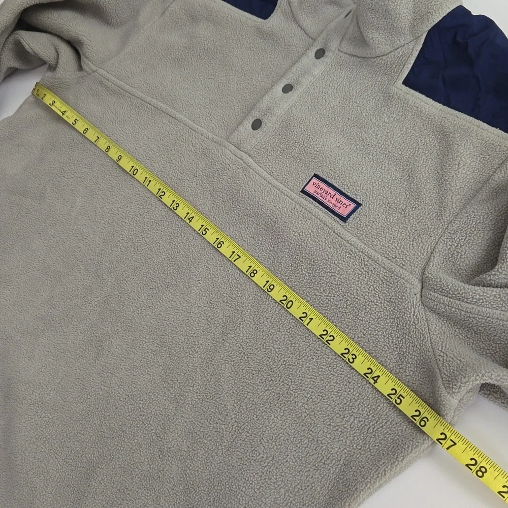 Vineyard Vines Men’s XXL Gray Navy Fleece Quarter Snap Pullover Sweater